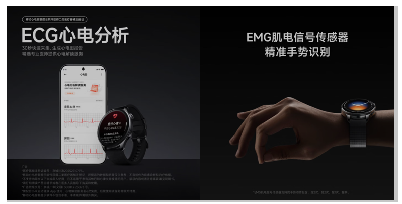 Xiaomi Watch 5 comes with ECG and EMG monitoring. (Image credit - Xiaomi)