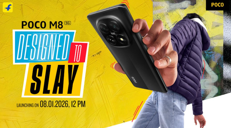 Poco M8 5G India Launch Confirmed for January 8. (Image credit - Poco)