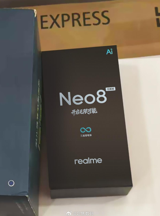 Leaked image of Realme Neo 8 Infinite Edition Retail Box.