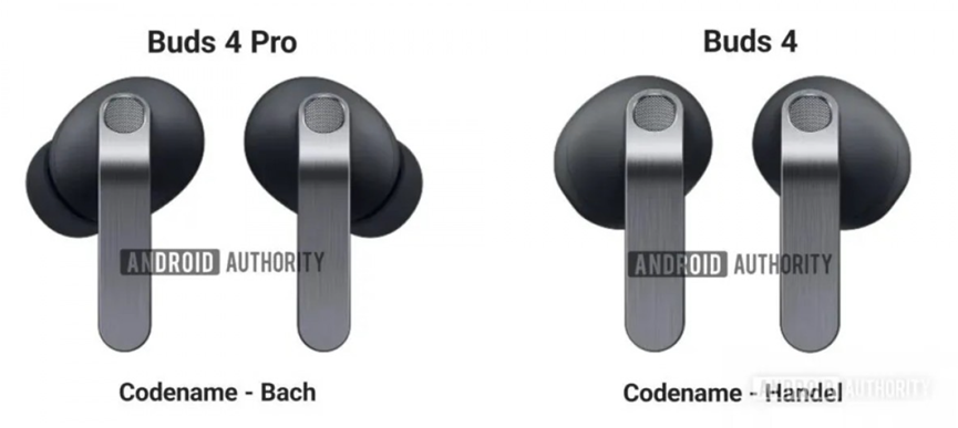  Samsung Galaxy Buds 4 and Galaxy Buds 4 Pro leaked image. (Image credit - Android Authority)