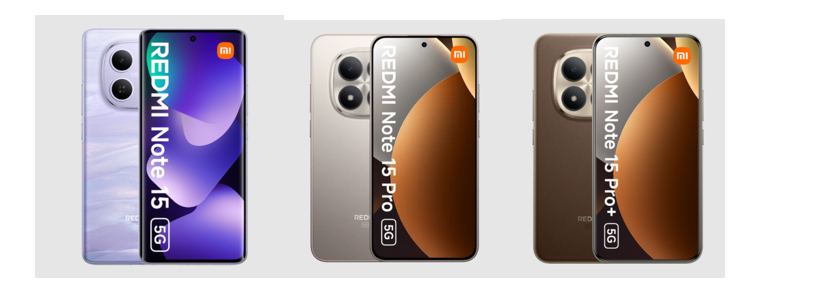  All three Redmi Note 15 5G series models. (Image credit - Redmi)