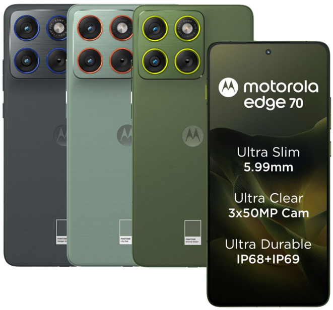 Motorola Edge 70 colour variants. (Image credit - Motorola)