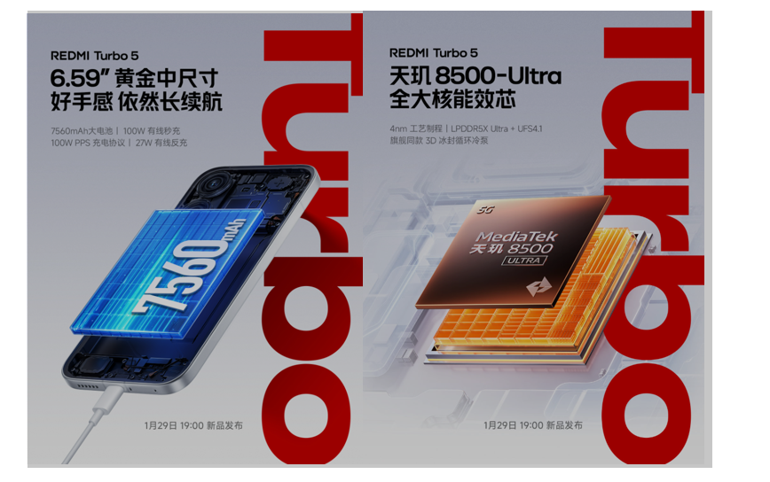 Redmi Turbo 5 official teasers. (Image credit - Redmi)