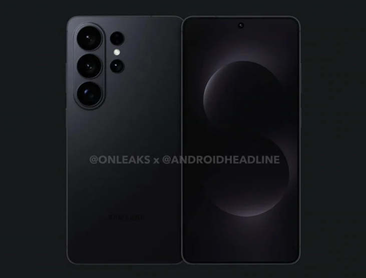 Previously leaked CAD render of the Samsung Galaxy S26 Ultra. (Credit - OnLeaks & AndroidHeadlines)