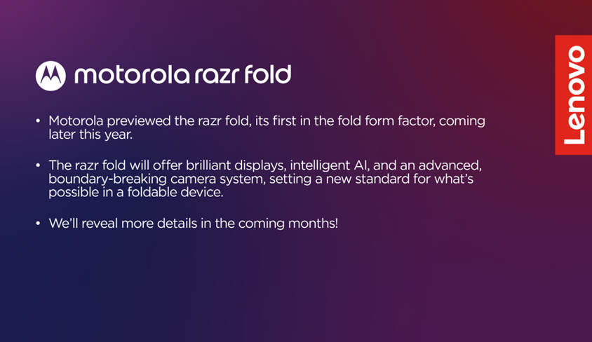 Motorola Razr Fold leaked marketing material. (Credit - @evleaks on X)