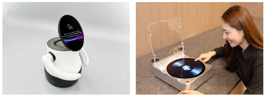 Samsung’s AI OLED Bot (left) and AI OLED Turntable (right). (Image credit - Samsung)