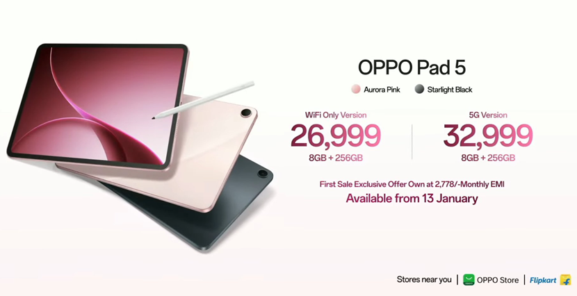 Oppo Pad 5 price and availability details. (Image credit - Oppo)