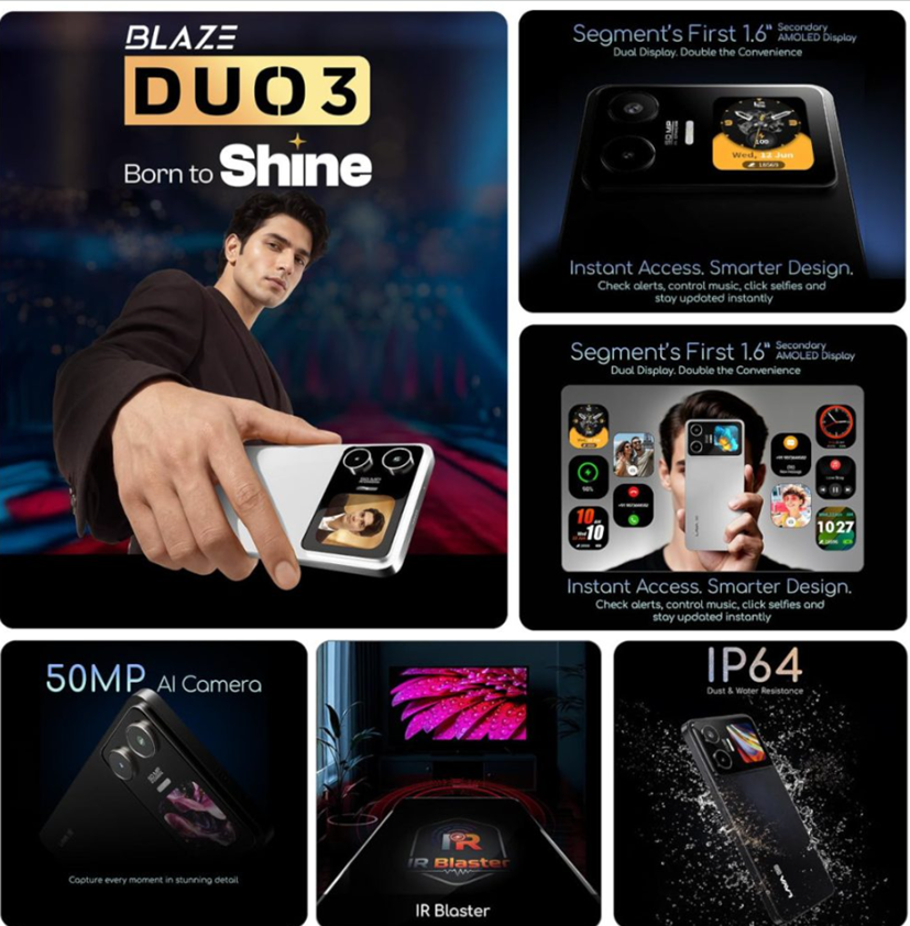 Lava Blaze Duo 3 5G key features. (Image credit - Lava)