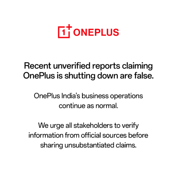 OnePlus’s official statement.