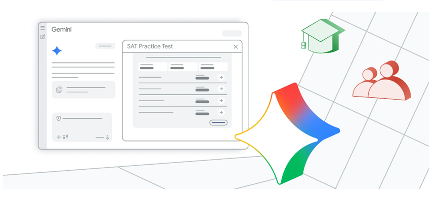 Google Gemini AI Adds Free SAT Practice Test. (Image credit - Google)