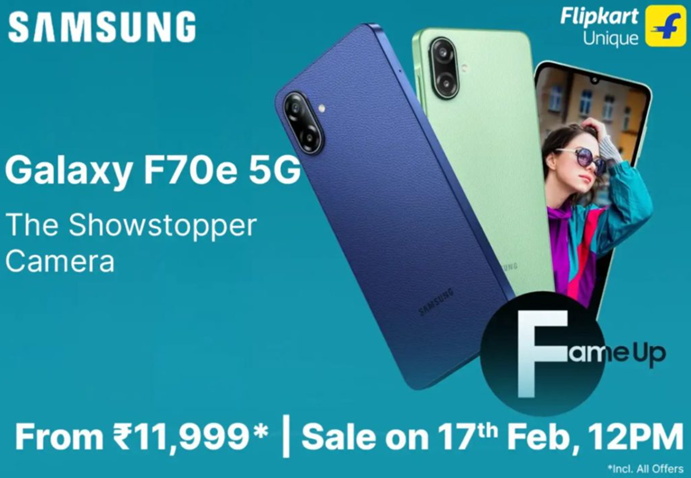 Samsung Galaxy F70e 5G unveiled in India. (Image credit - Samsung)