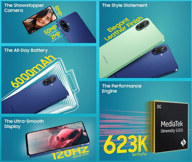 Samsung Galaxy F70e 5G key features. (Image credit - Samsung)