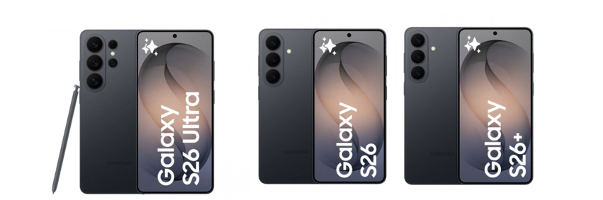 Samsung Galaxy S26, S26+ and S26 Ultra Press Renders leaked.