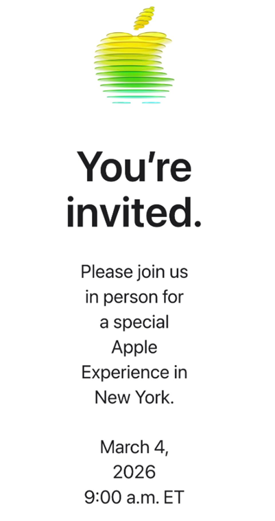 Apple’s upcoming launch event invite. (Image credit - Apple)