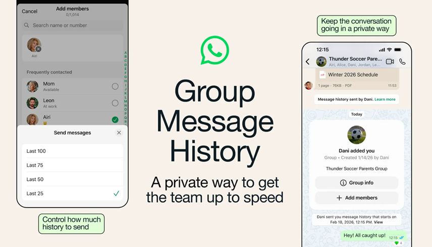 WhatsApp’s Group Message History feature has started rolling out gradually. (Image credit - WhatsApp)
