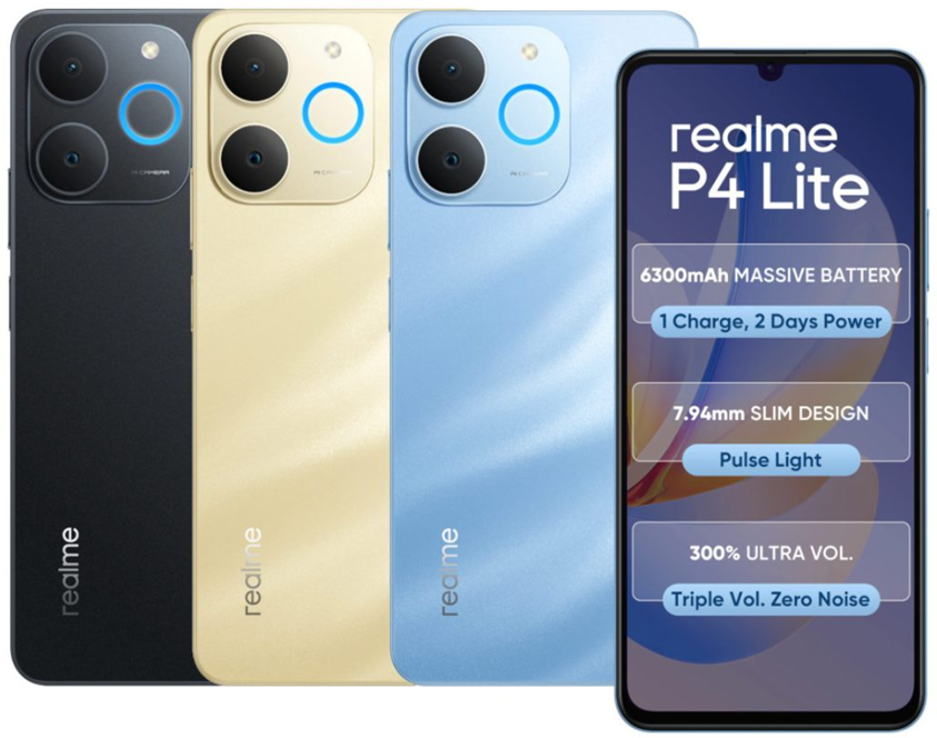 Realme P4 Lite 4G colours. (Image credit - Realme)