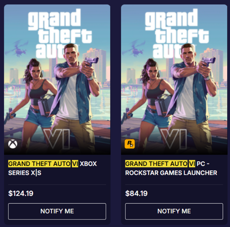 Leaked image of a digital gaming storefront. (Screenshot via Gizmochina)