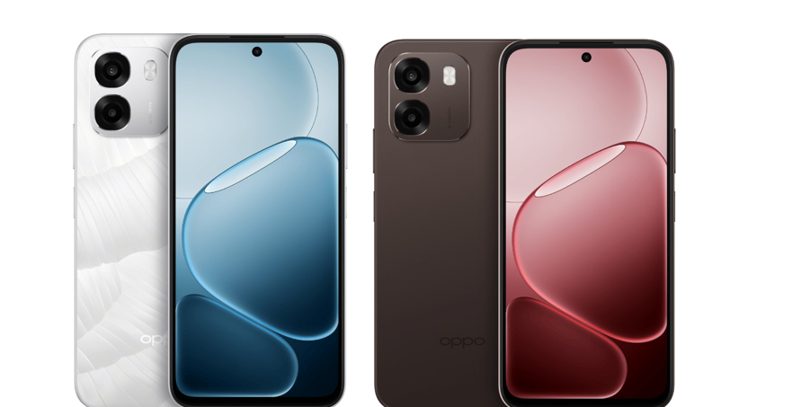 Oppo A6i+ is available in Glacier White and Chestnut Brown colours. (Image credit - Oppo)
