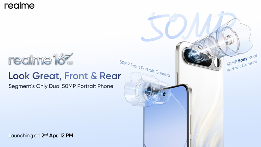 Official Realme 16 5G camera specs teaser. (Image credit - Realme)