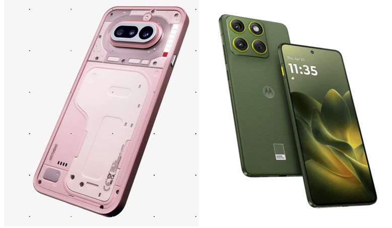 Nothing Phone 4a (left) and Motorola Edge 70 (right).