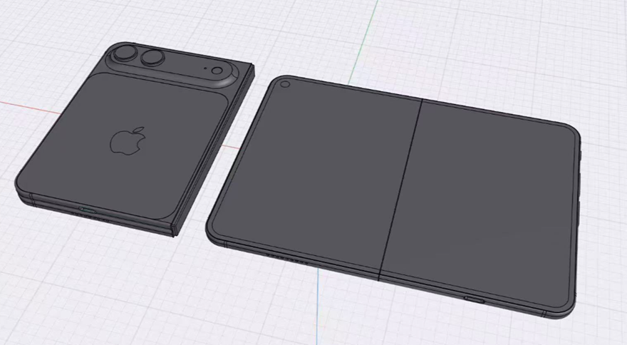 iPhone Fold’s leaked 3D CAD renders. (@SonnyDickson on X)