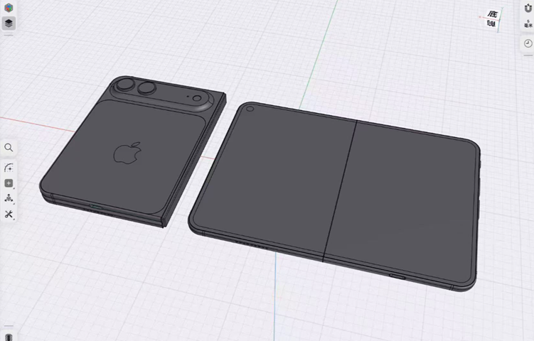 iPhone Fold’s leaked 3D CAD renders. (@SonnyDickson on X)