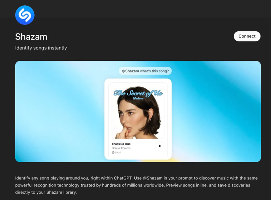 Apple’s Shazam Music Recognition Now Integrated Into ChatGPT. (Image credit - ChatGPT)