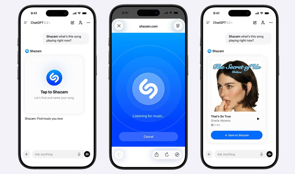 Shazam Integrated Into ChatGPT. (Image credit - ChatGPT)