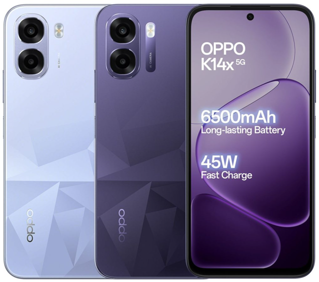 Oppo K14x 5G available colours. (Image credit - Oppo)