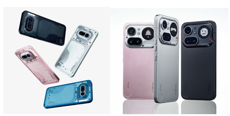 Nothing Phone (4a) (left) and Nothing Phone (4a) Pro (right). (Image credit - Nothing)