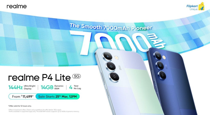 Realme P4 Lite 5G has been officially unveiled in India. (Image credit - Realme)