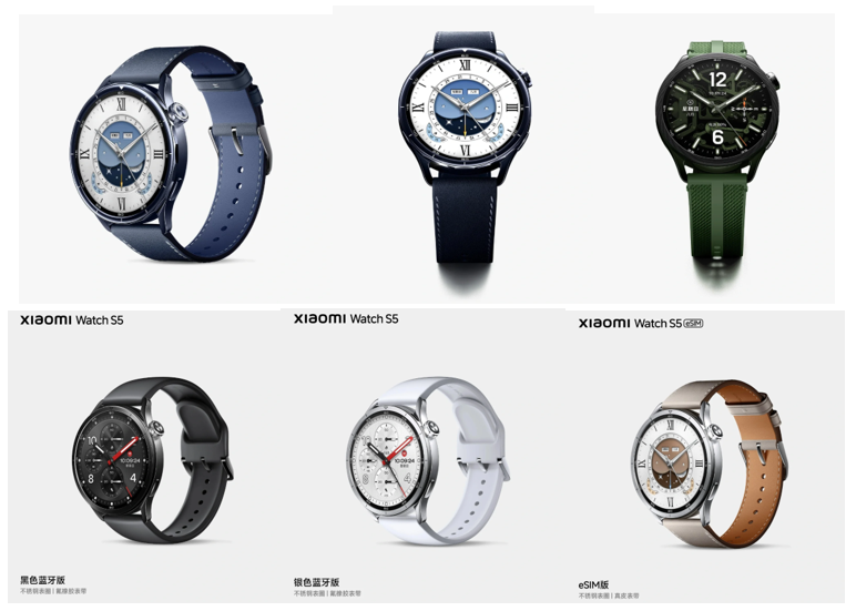 Xiaomi Watch S5 colour variants. (Image credit - Xiaomi)
