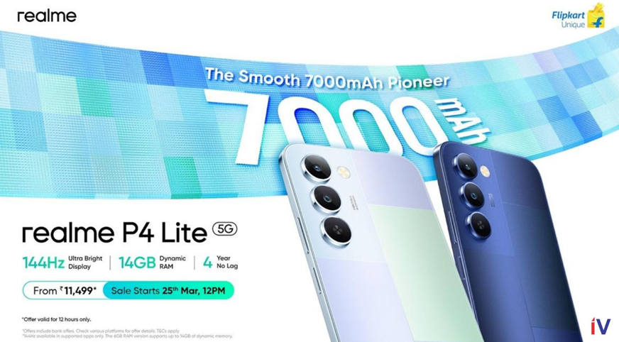 Realme P4 Lite 5G first sale starts in India. (Image credit - Realme)