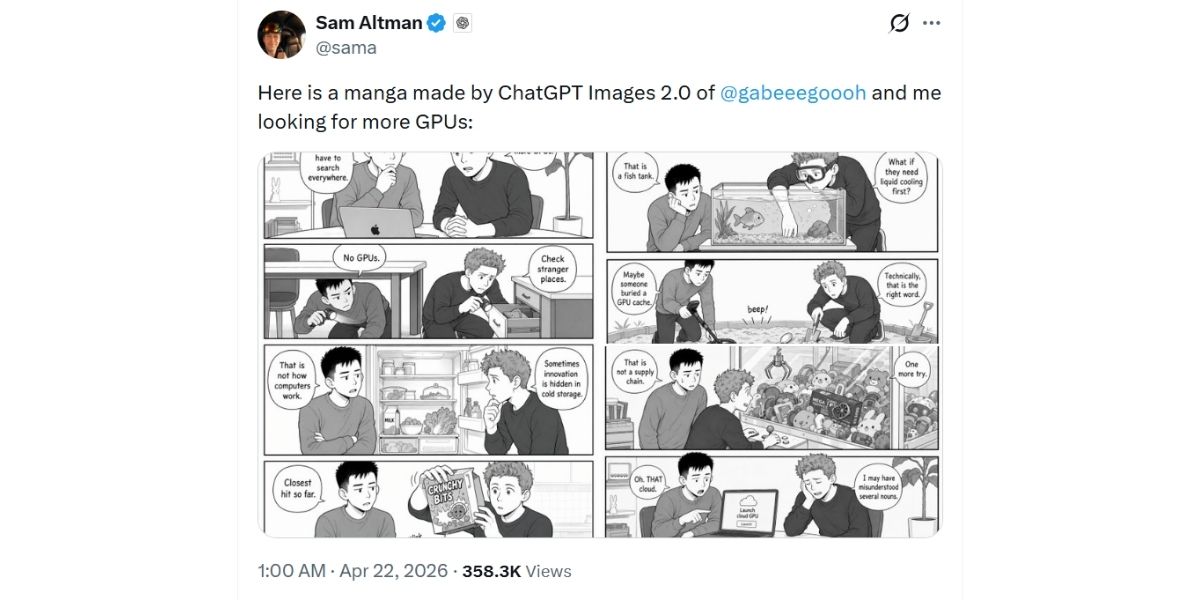 Caption: OpenAI CEO Sam Altman shares the image generated by ChatGPT Images 2.0