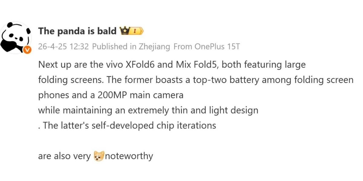 Vivo X Fold 6 and Xiaomi Mix Fold 5 expected to launch in third quarter of 2026 (Pic Credit: @smartechdaily on X)