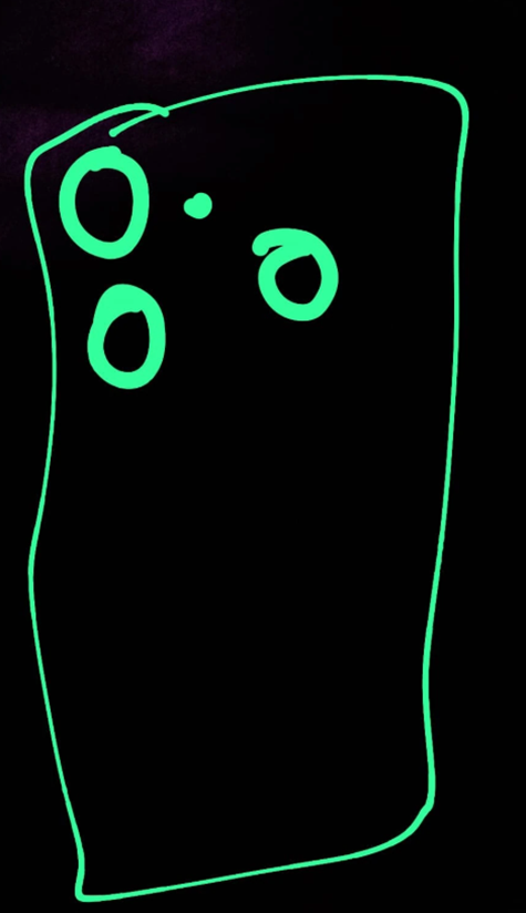 Hand-drawn sketch of the back of CMF Phone 3 Pro. (Credit - Android Headlines)