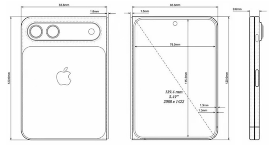 Previously leaked iPhone Fold schematic.
