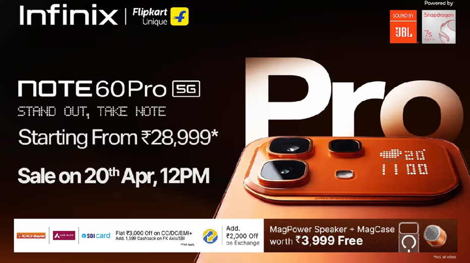 Infinix Note 60 Pro 5G Sale in India starts Today. (Image credit - Infinix)