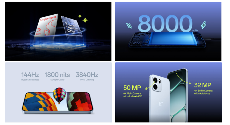 OnePlus Nord CE 6 key feature teasers. (Image credit - OnePlus)