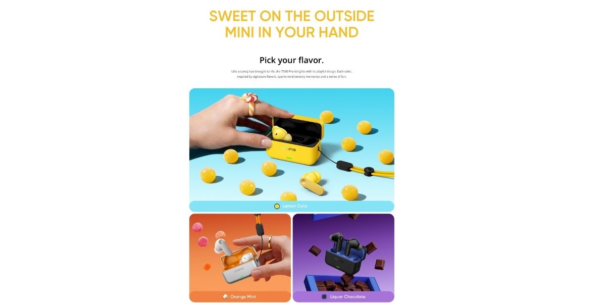 realme Buds T500 Pro is available in three colours (Pic Credit: realme)