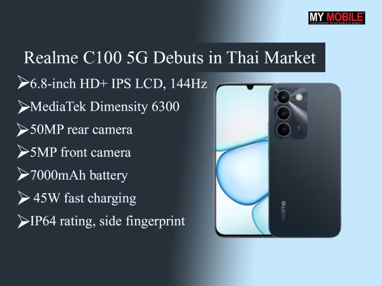 Realme C100 5G Debuts in Thai Market with 7000mAh Battery, 144Hz Display and Dimensity 6300
