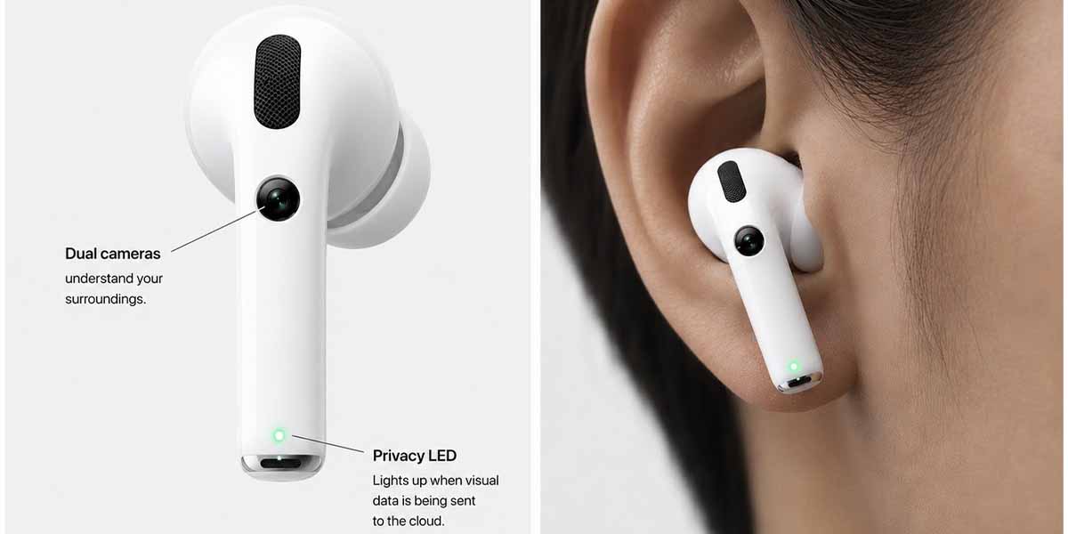 Apple’s Rumoured AirPods with in-built camera (Pic Credit: @ShishirShelke1 on X)
