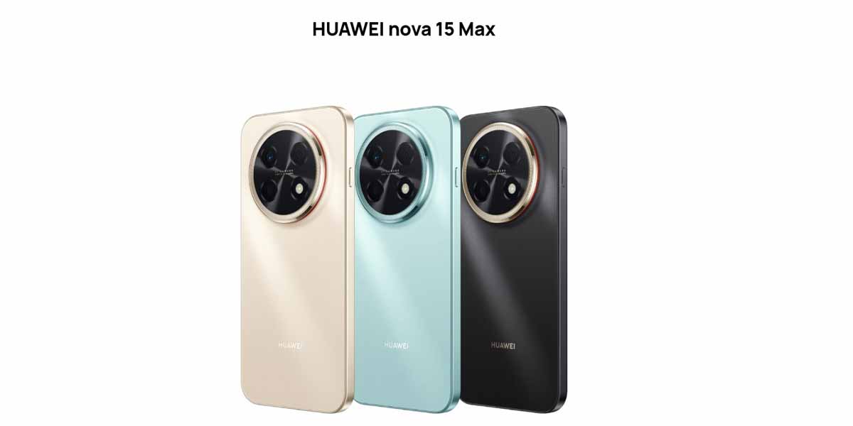 Huawei Nova 15 Max will have three colour option - Blush Gold, Lake Cyan, Golden Black