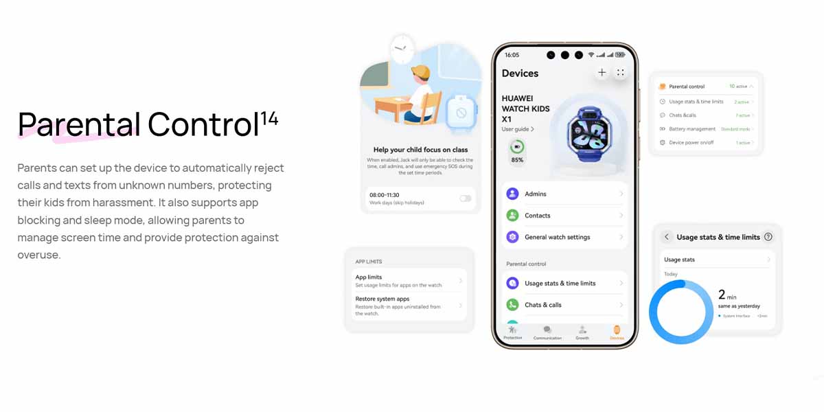 Huawei has kept parental control as one of the key features in both models
