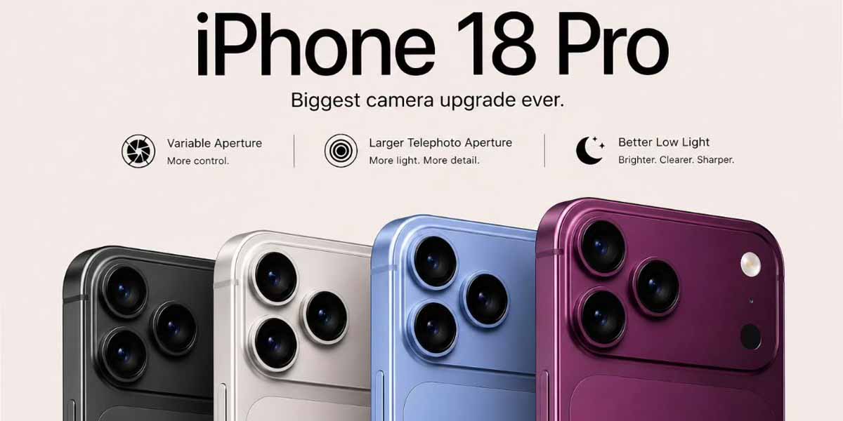 iPhone 18 Pro might add variable aperture camera for more control over depth of field and low-light shots (Pic Credit: @ShalomInfosoftz on X)
