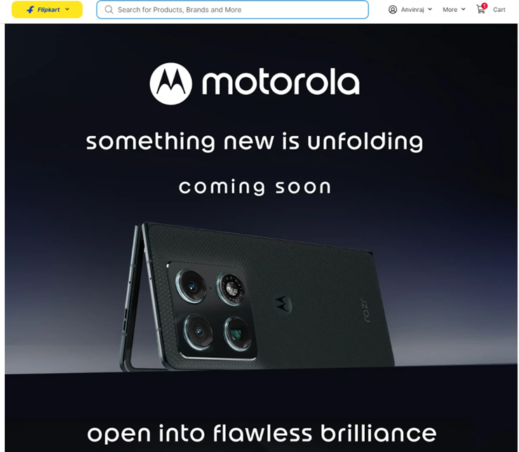 Motorola Razr Fold landing page on Flipkart. (Image credit - Motorola)