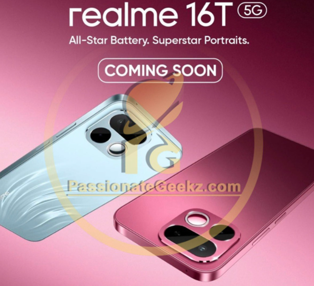Realme 16T leaked marketing material. (Credit - PassionateGeekz)