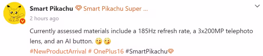Tipster Smart Pikachu on Weibo. (Screenshot by Gizmochina)