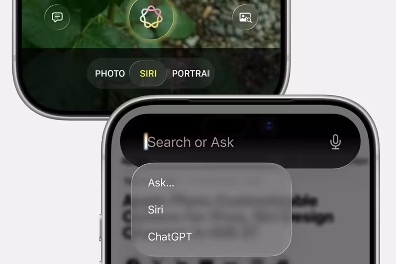 New camera app with Search or Ask interface for Siri. (Image credit - Bloomberg)