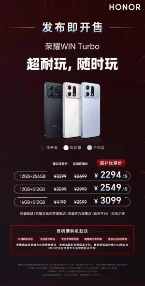 Honor Win Turbo price poster. (Image credit - Honor)